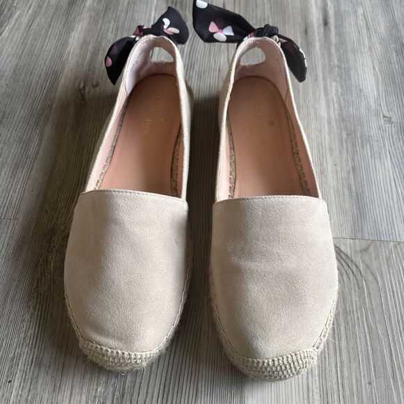 Kate Spade Grayson Beige Suede  Espadrilles Size 7 - Picture 3 of 14